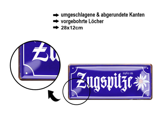 Blechschild ''Zugspitze'' 28x12cm