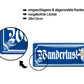 Blechschild ''Wanderlust (blau)'' 28x12cm