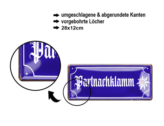 Blechschild ''Partnachklamm'' 28x12cm