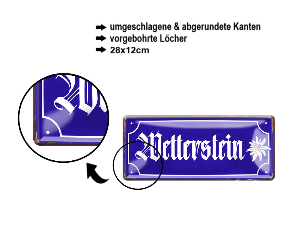 Blechschild ''Wetterstein'' 28x12cm