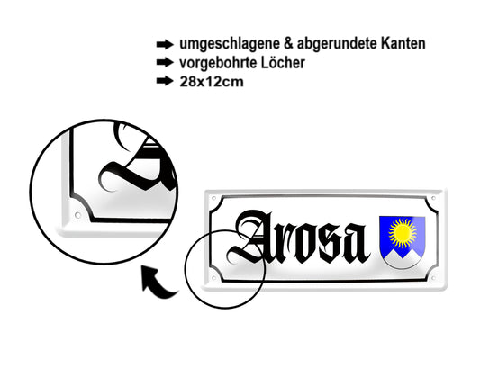 Blechschild ''Arosa (wappen)'' 28x12cm