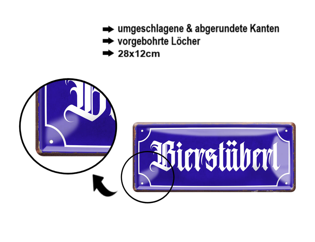 Blechschild ''Bierstüberl'' 28x12cm