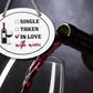 Blechschild ''Single. Taken. In love with Wine'' 18x14cm