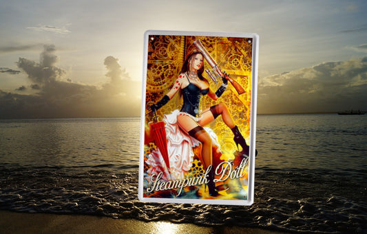 Blechschild ''Pinup Steampunk Doll'' 20x30cm