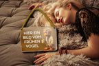 Blechschild ''Hier ein Bild vom frühen Vogel'' 18x12cm