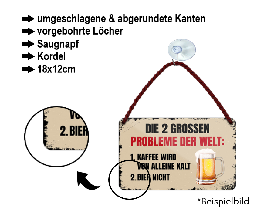 Blechschild ''Lucky 8 Ball'' 18x12cm