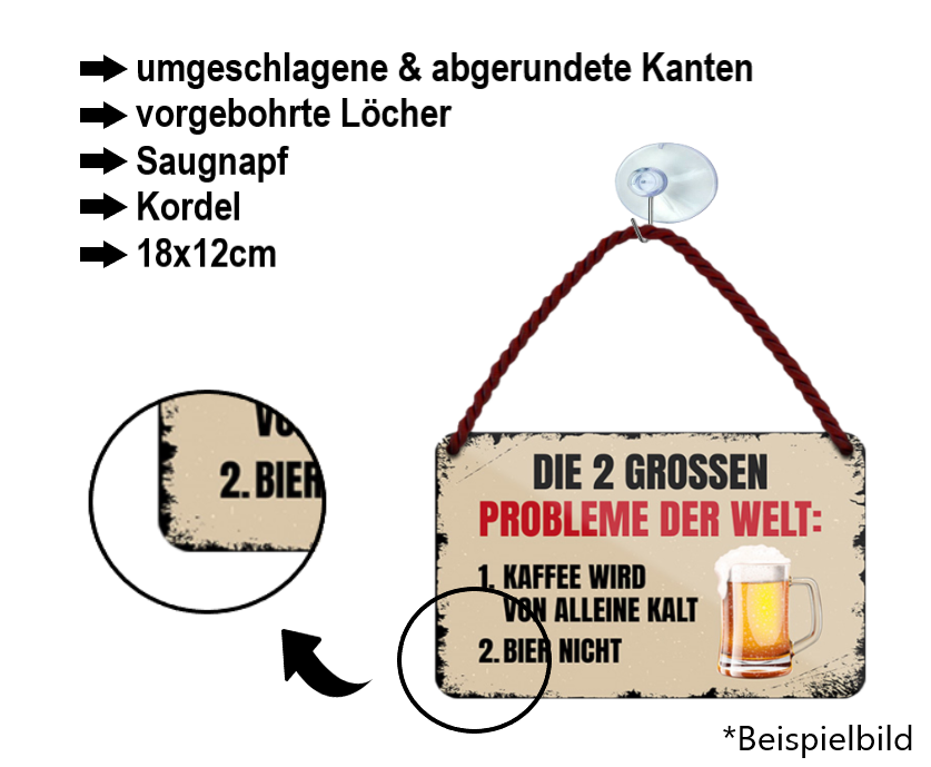 Blechschild ''Ich kann Bier in Kotze verwandeln'' 18x12cm