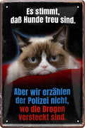 4252024218060 Schilderstore24 	Schilderstore24 Blechschilder sind perfekt als Geschenk zu Weihnachten, Geburtstage, Feiern, Partys, Grillabende, Namenstag, Feiertag, Mädelsabend, Hochzeit. Jederzeit stilvoll im Wohnzimmer, Partykeller, Garage, Praxis, Büro, Café, Hauseingang Haustier Tier Freund knuddelig Zuhause Katze Hund Hamster Meerschwein haustier ''Es stimmt, dass Hunde Treu sind (Katze)''		20x30cm