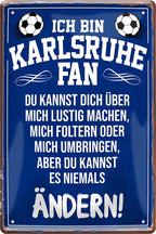 4252024216585 Schilderstore24 Schilderstore24 Blechschilder sind perfekt als Geschenk zu Weihnachten, Geburtstage, Feiern, Partys, Grillabende, Namenstag, Feiertag, Mädelsabend, Hochzeit. Jederzeit stilvoll im Wohnzimmer, Partykeller, Garage, Praxis, Büro, Café, Hauseingang Fußball Mannschaft Verein Bolzen Ball sport liga kicken stadion freizeit	 ''Karlsruhe Fan ´20''		20x30cm