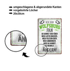 Blechschild ''Wolfsburg Fan ´20'' 20x30cm