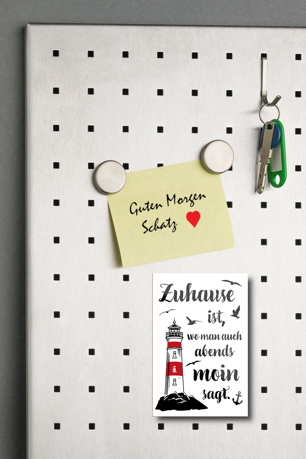 Magnet ''Zuhause ist, wo man auch abends Moin sagt'' 9x6x0,3cm