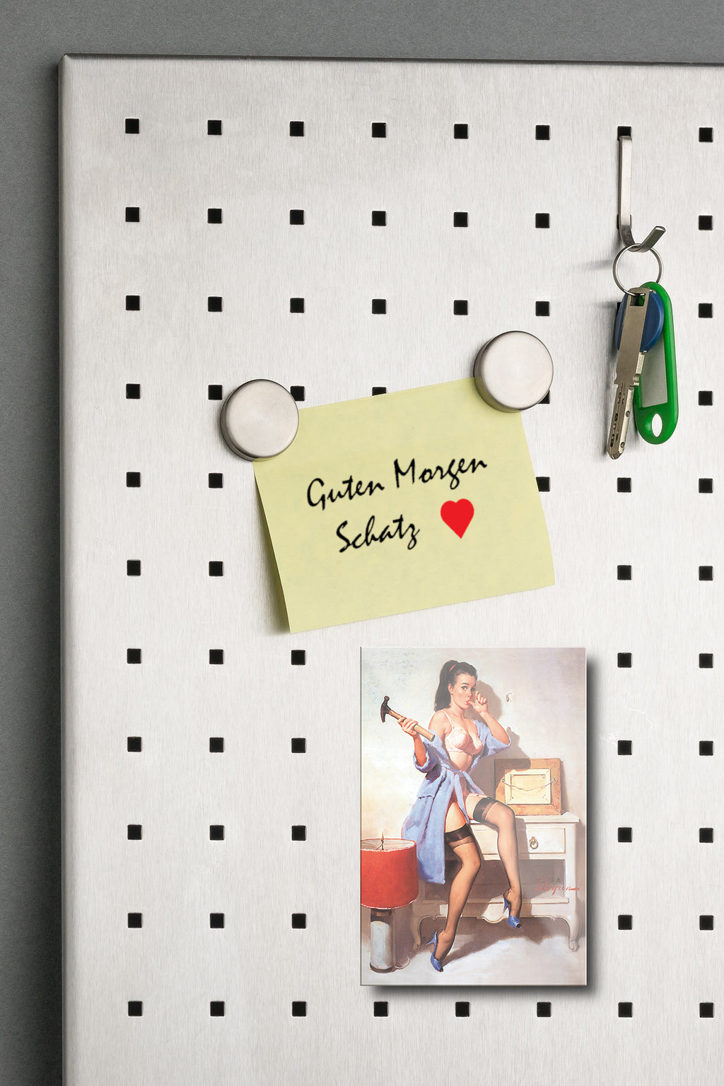 Magnet ''Pinup Frau mit Hammer'' 9x6x0,3cm