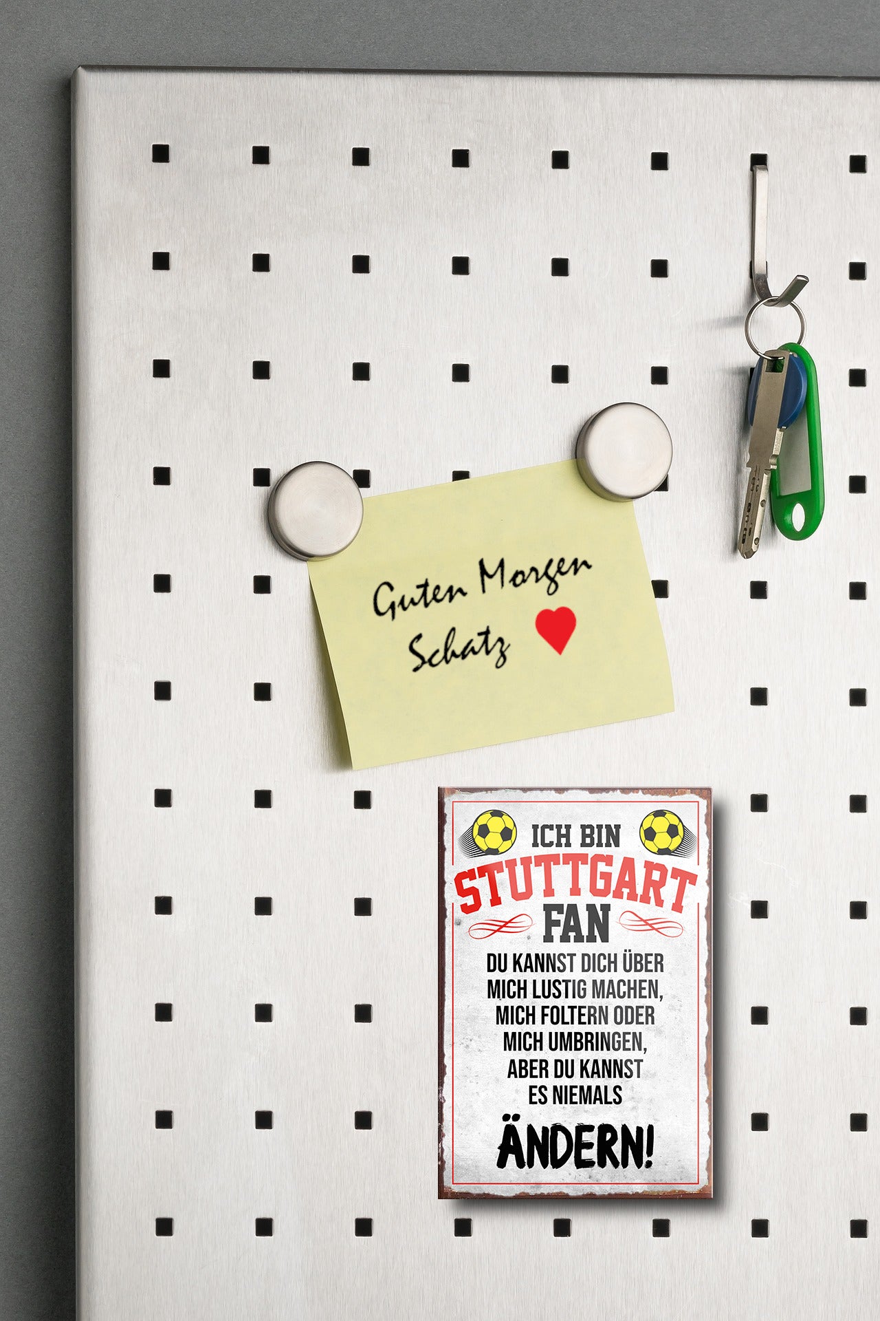 Magnet ''Stuttgart Fan (grau)'' 9x6x0,3cm