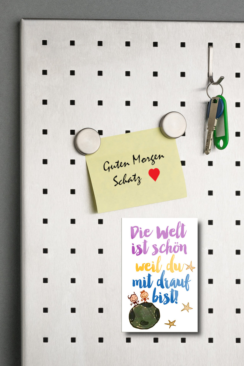 Magnet ''Die Welt ist schön weil du mit drauf bist'' 9x6x0,3cm