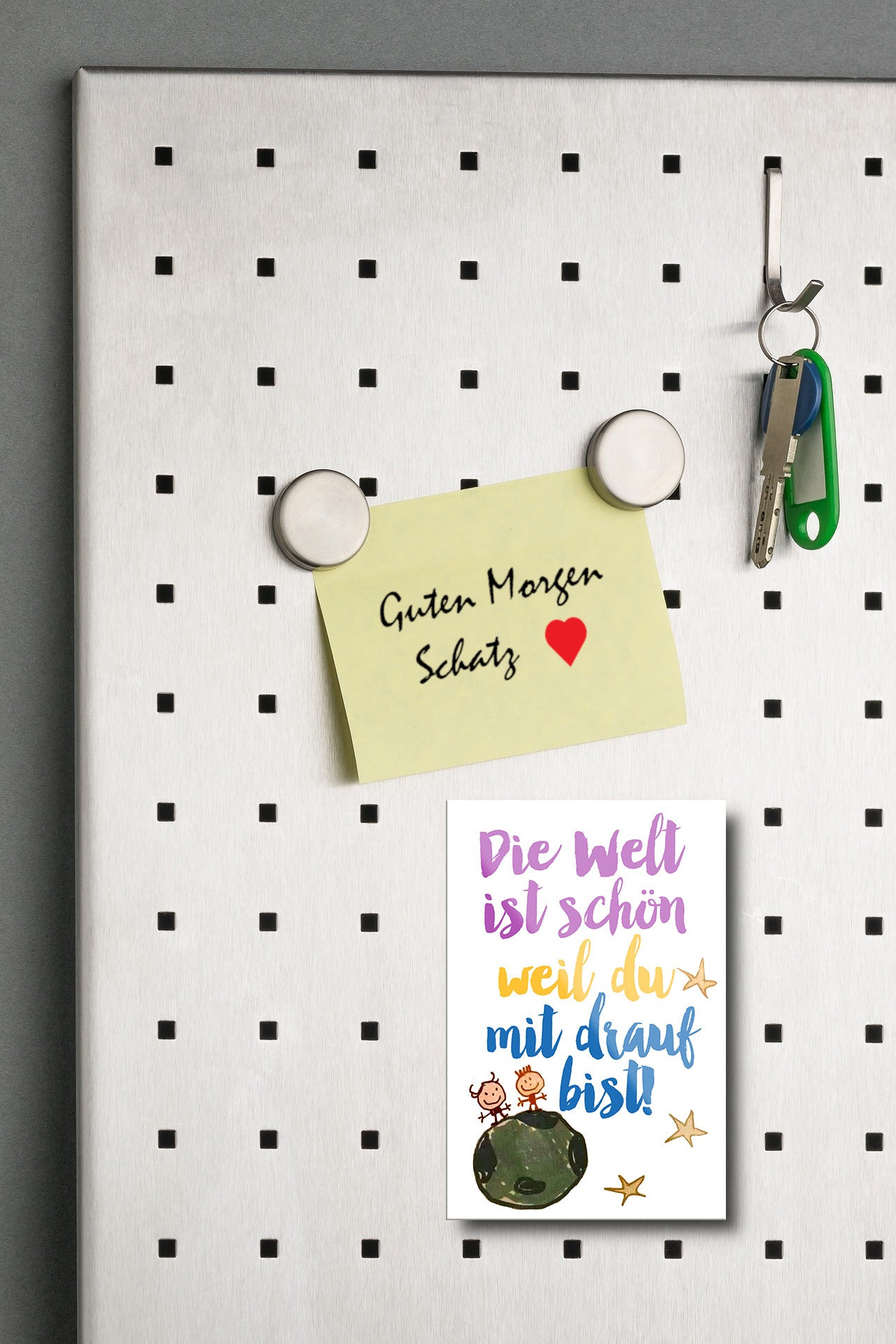 Magnet ''Die Welt ist schön weil du mit drauf bist'' 9x6x0,3cm