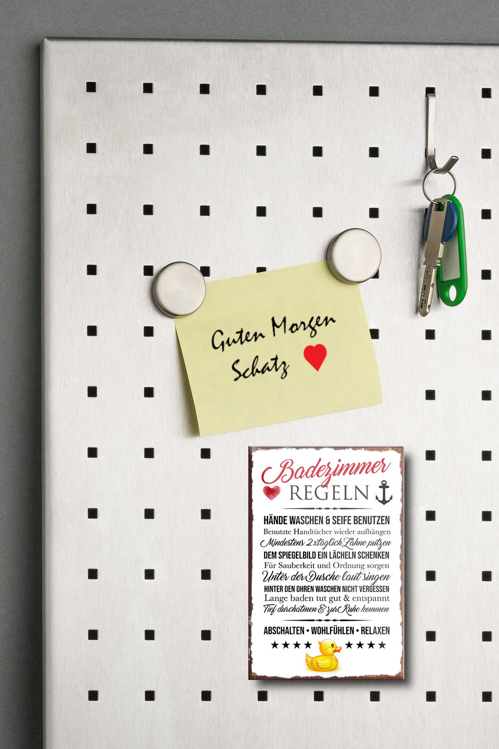 Magnet ''Badezimmer Regeln'' 9x6x0,3cm