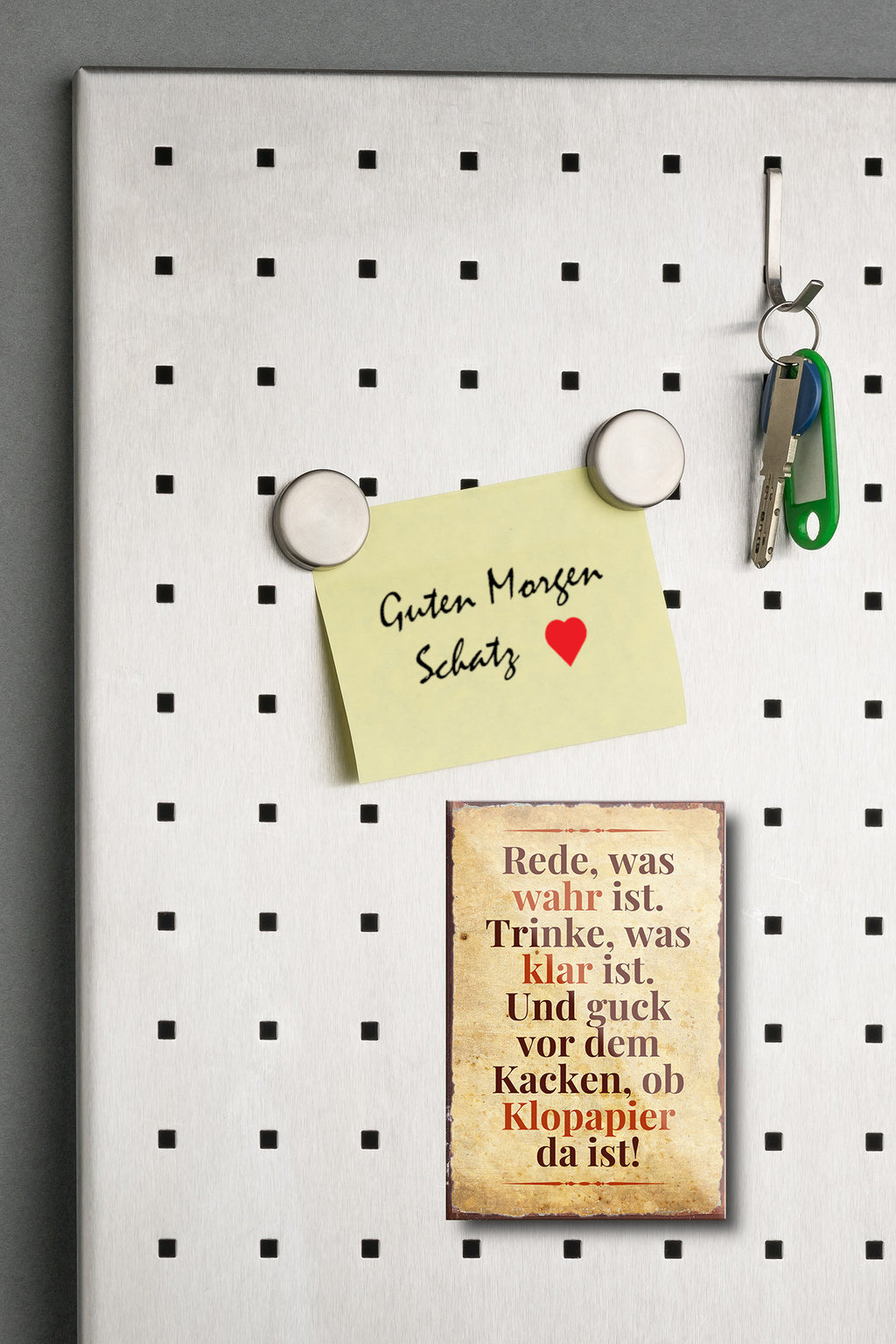 Magnet ''Rede was wahr ist, trinke was klar ist Klopapier'' 9x6x0,3cm