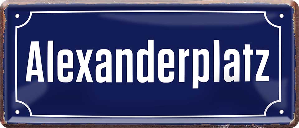 4252024228250 Schilderstore24 	Schilderstore24 Blechschilder sind perfekt als Geschenk zu Weihnachten, Geburtstage, Feiern, Partys, Grillabende, Namenstag, Feiertag, Mädelsabend, Hochzeit. Jederzeit stilvoll im Wohnzimmer, Partykeller, Garage, Praxis, Büro, Café, Hauseingang Landschaften Orte Städte Länder Urlaub See berge burgen schloss tal denkmal freizeit meer ''Alexanderplatz''		28x12cm