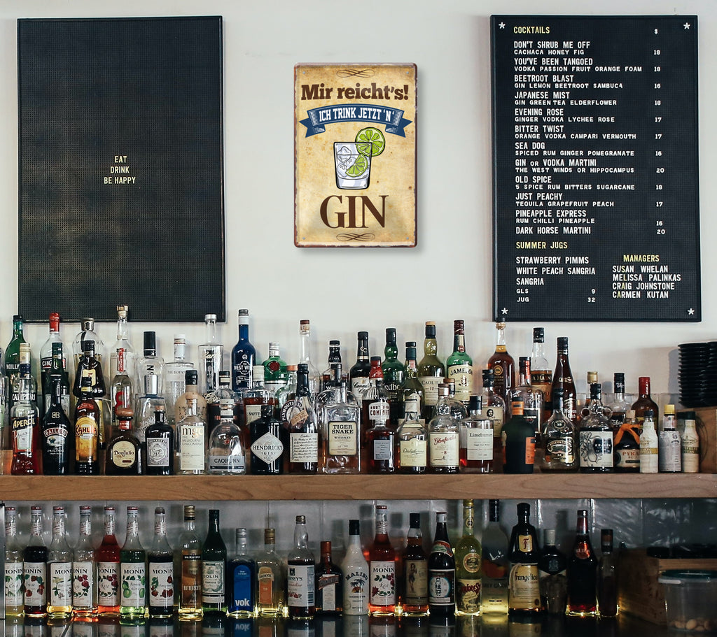 Blechschild ''Mir reicht´s! Gin'' 20x30cm