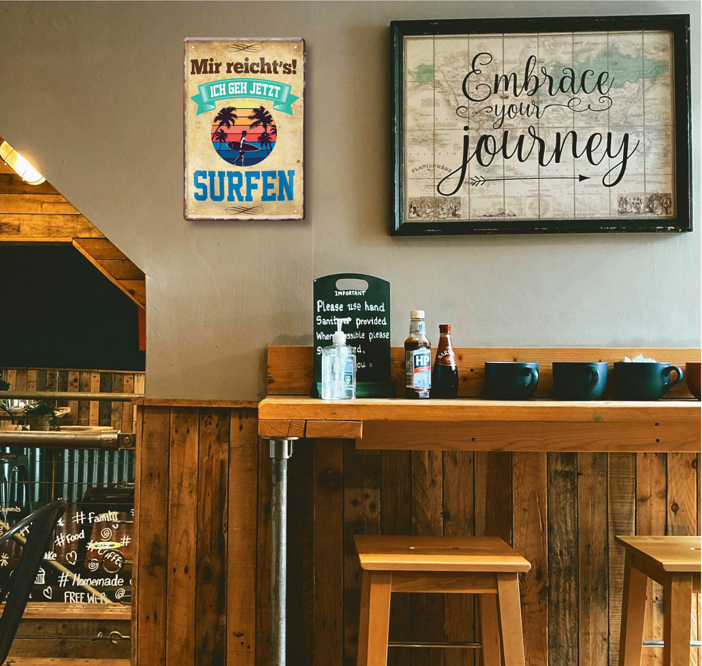 Blechschild ''Mir reicht`s Surfen'' 20x30cm