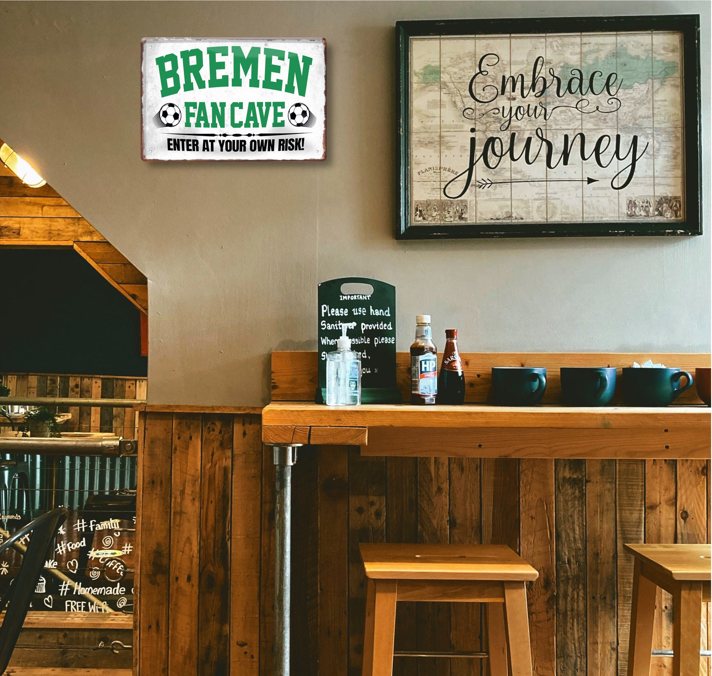 Blechschild ''Bremen Fan Cave'' 20x30cm