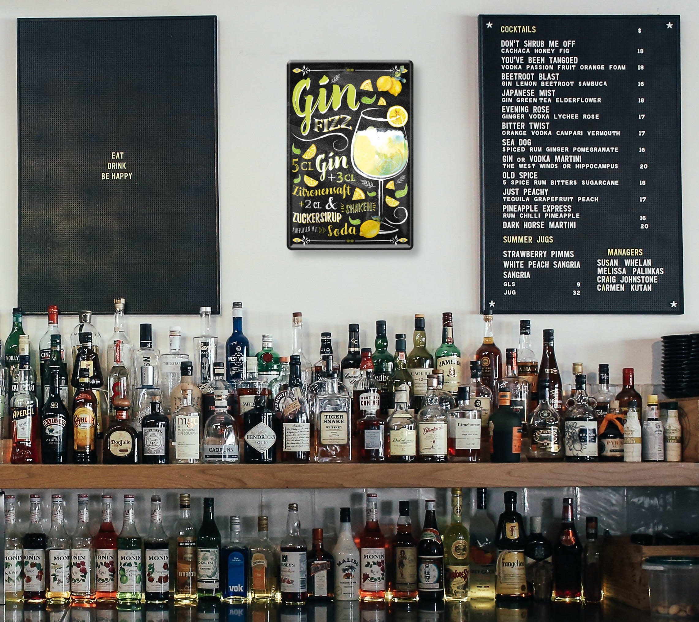 Blechschild ''Gin Fizz'' 20x30cm
