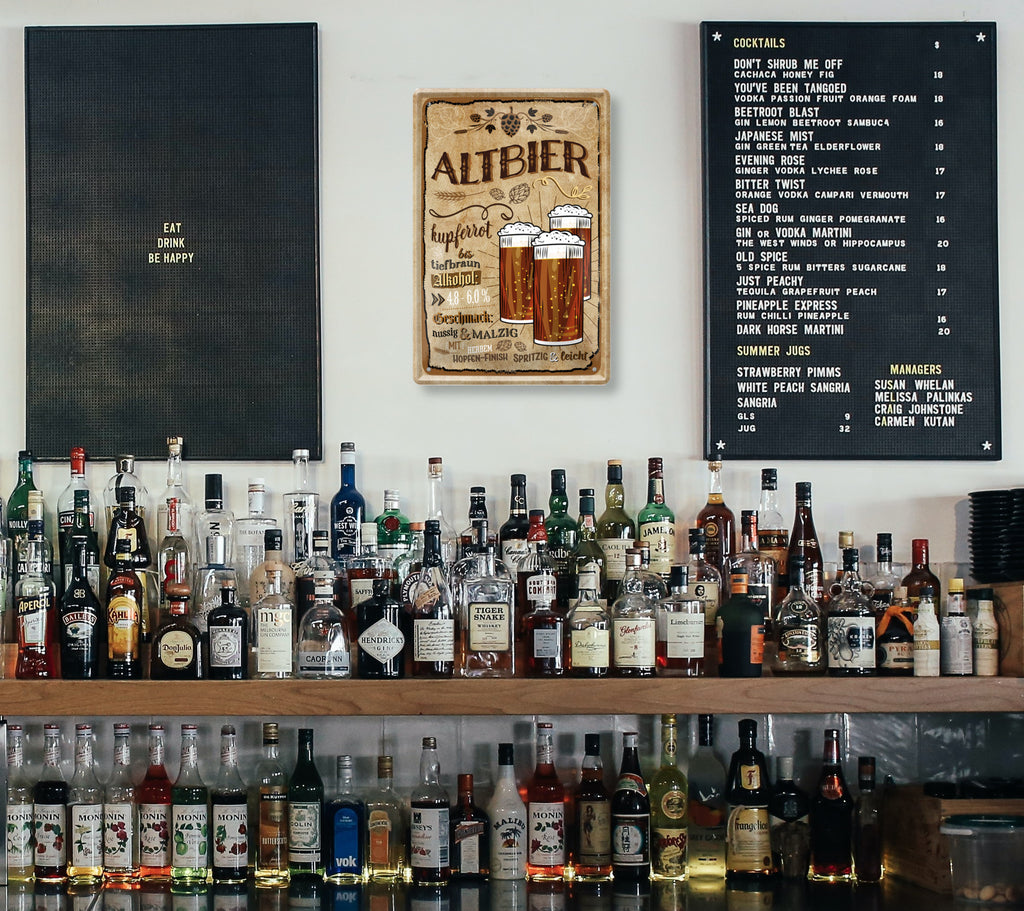 Tin sign "Altbier (three glasses, brown)" 20x30cm