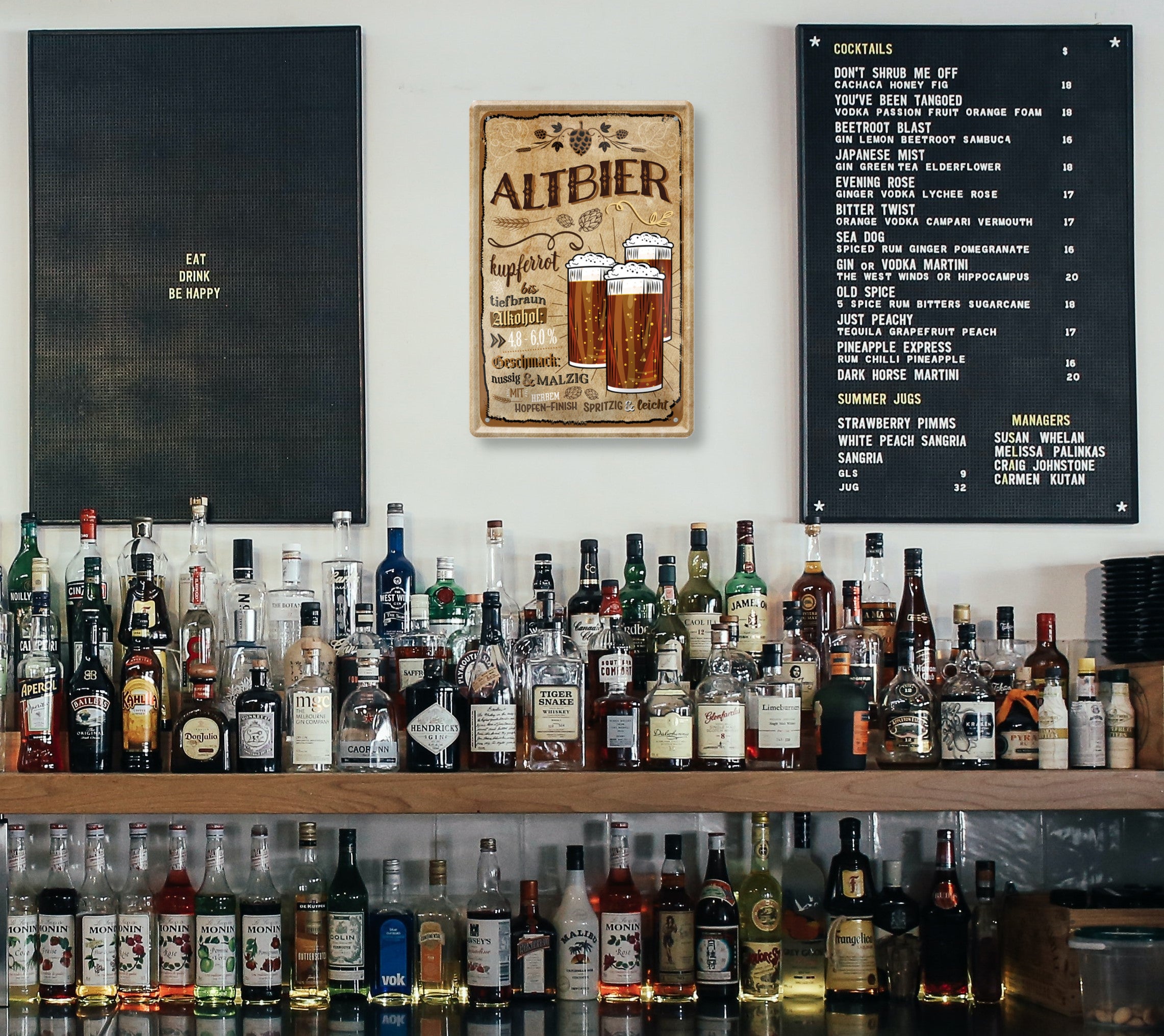 Tin sign "Altbier (three glasses, brown)" 20x30cm