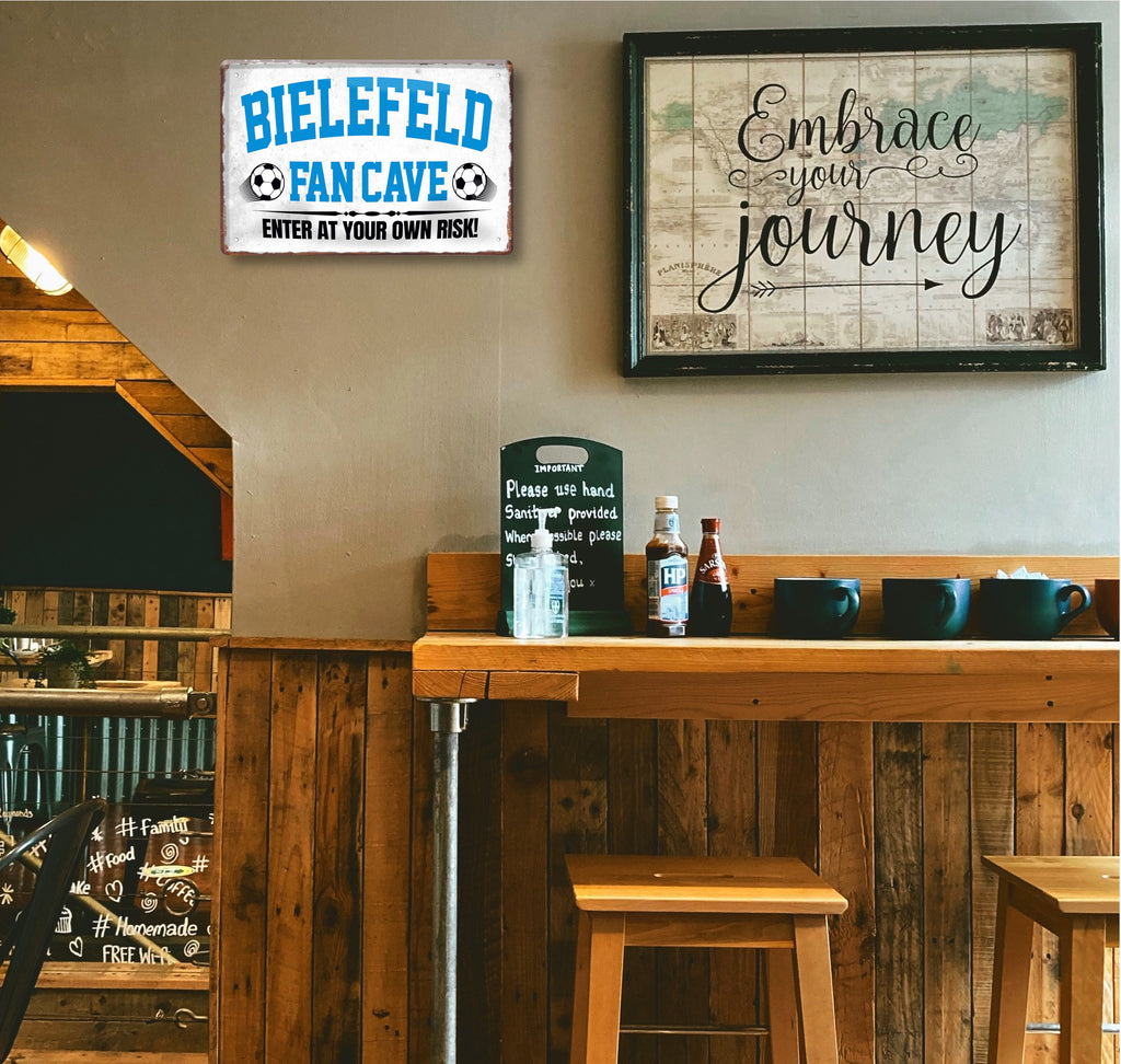 Blechschild ''Bielefeld Fan Cave'' 20x30cm