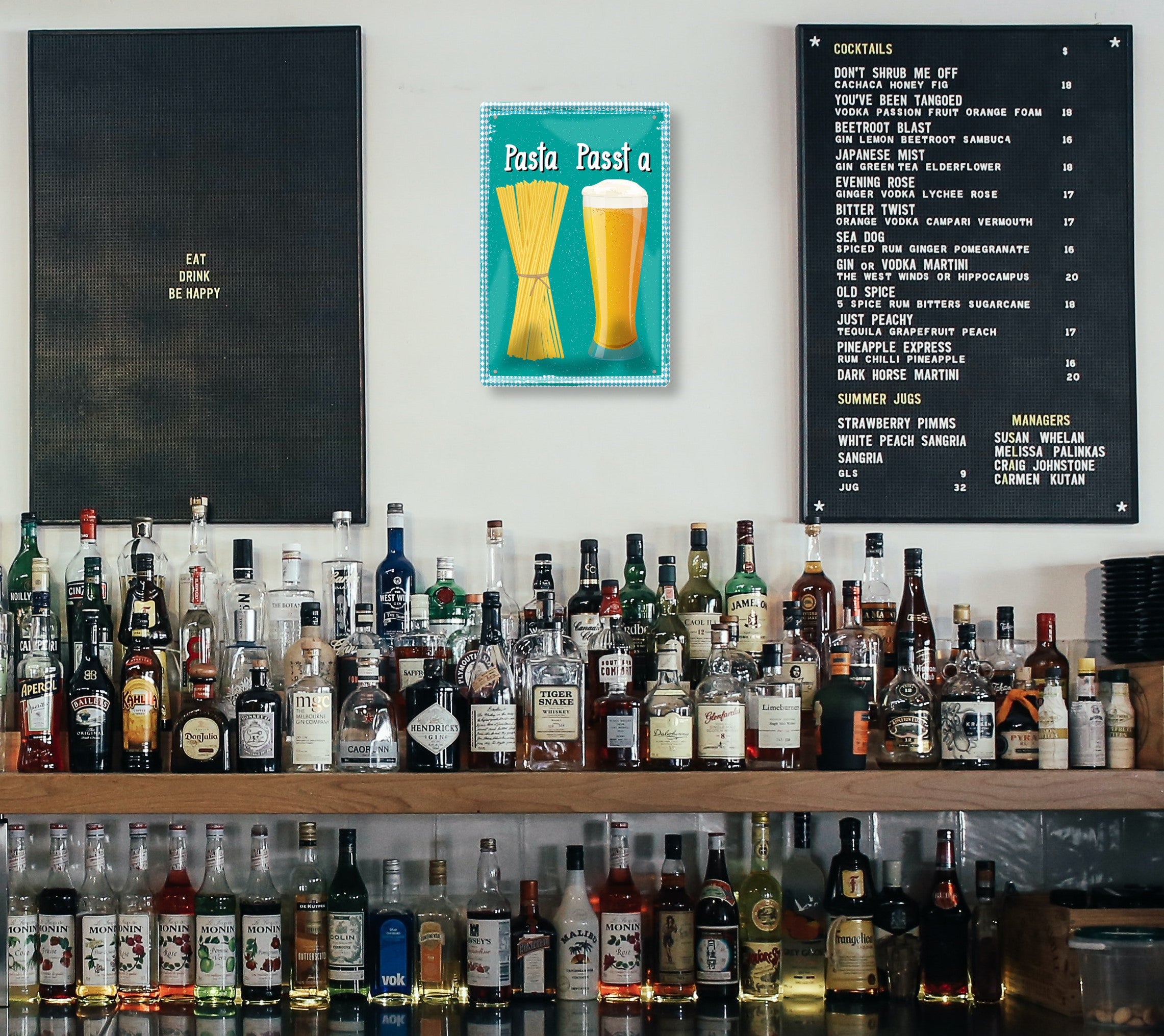 Blechschild ''Pasta Past a (Spagetti Bier)'' 20x30cm