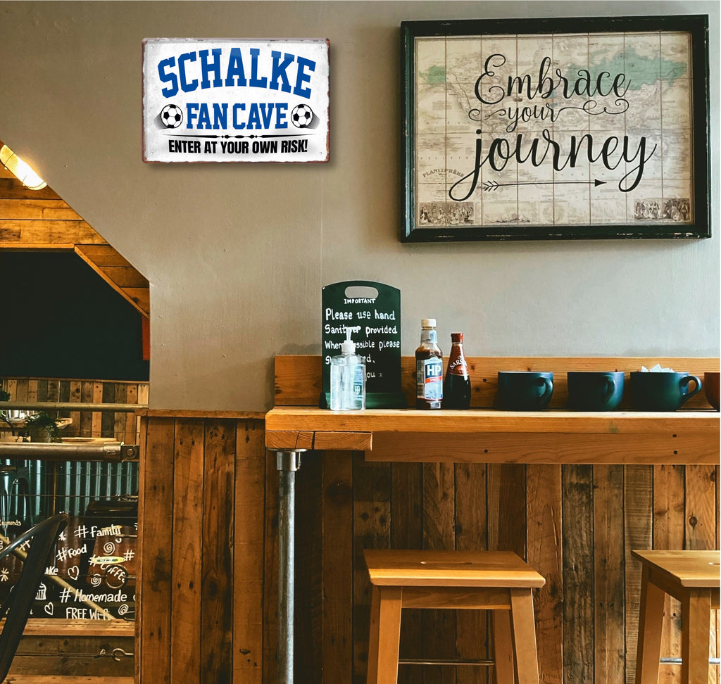 Blechschild ''Schalke Fan Cave'' 20x30cm