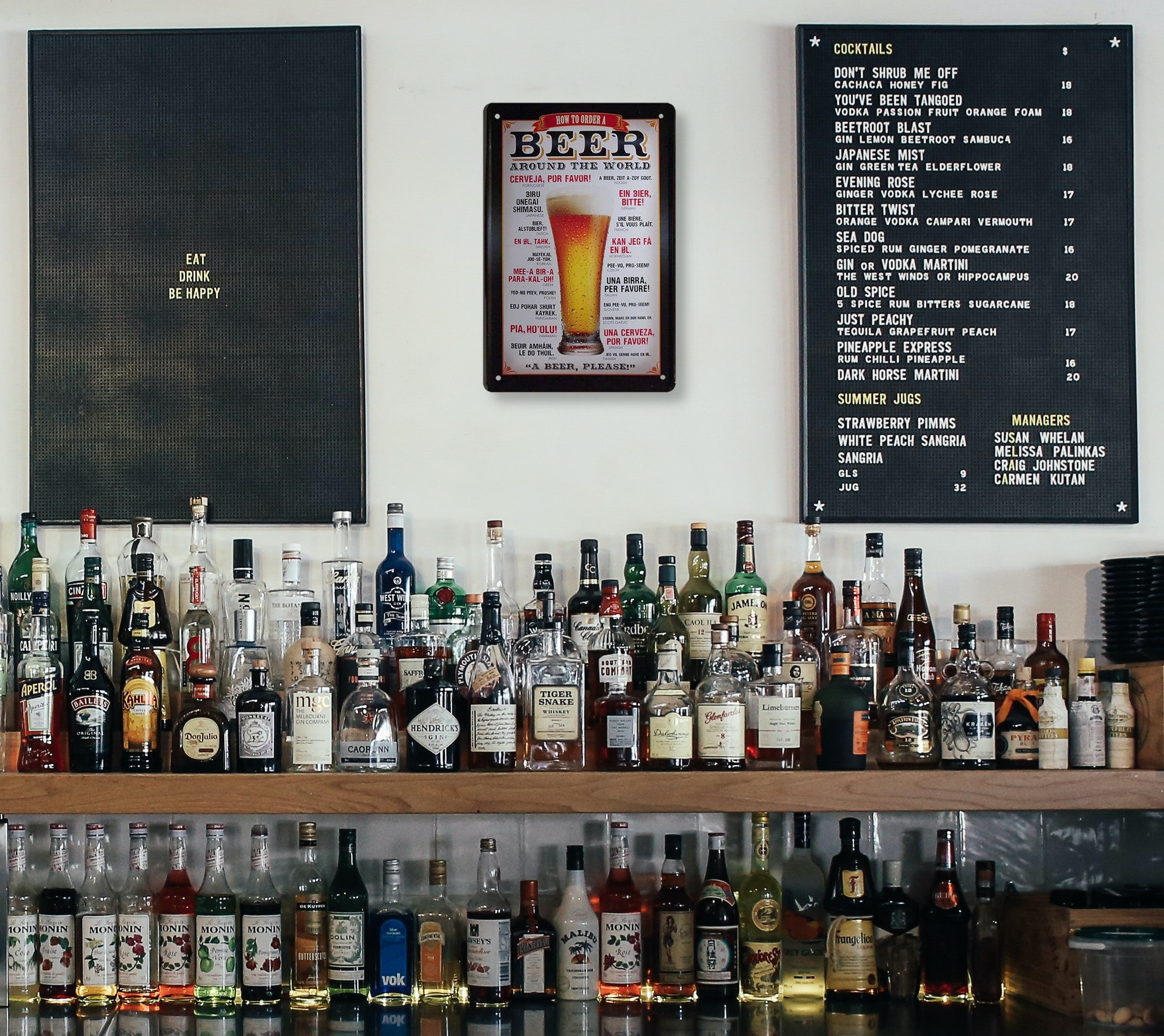 Blechschild ''Beer around the world'' 20x30cm
