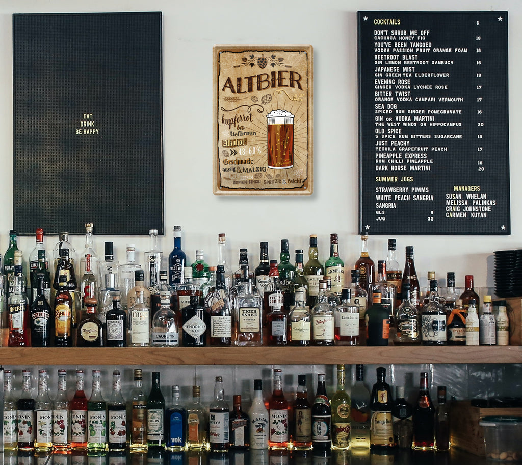 Tin sign "Altbier (a glass, brown)" 20x30cm