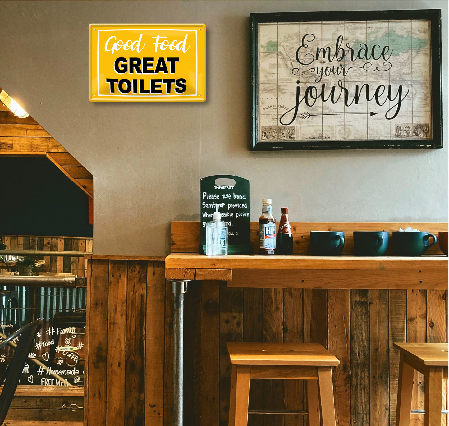 Tin Sign ''Good Food Great Toilets'' 20x30cm