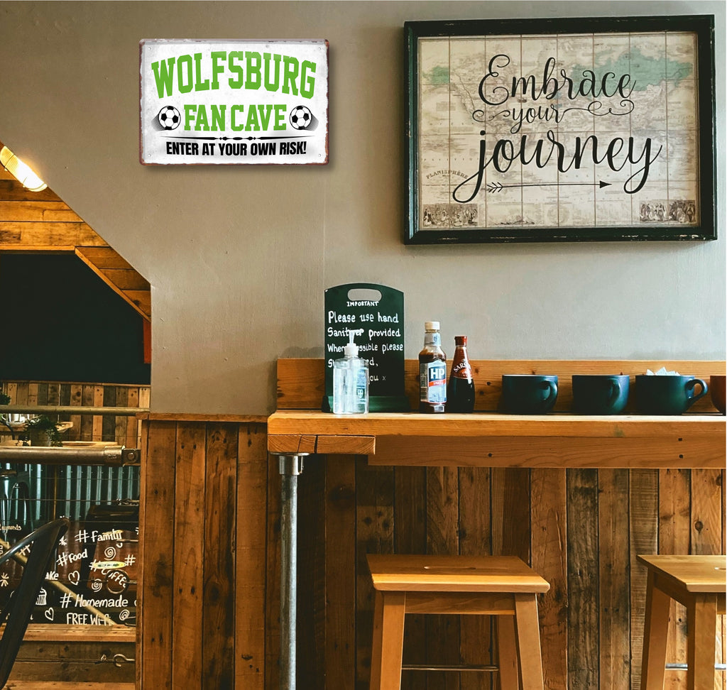 Blechschild ''Wolfsburg Fan Cave'' 20x30cm