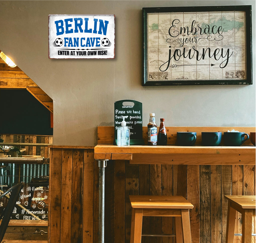 Blechschild ''Berlin Fan Cave'' 20x30cm