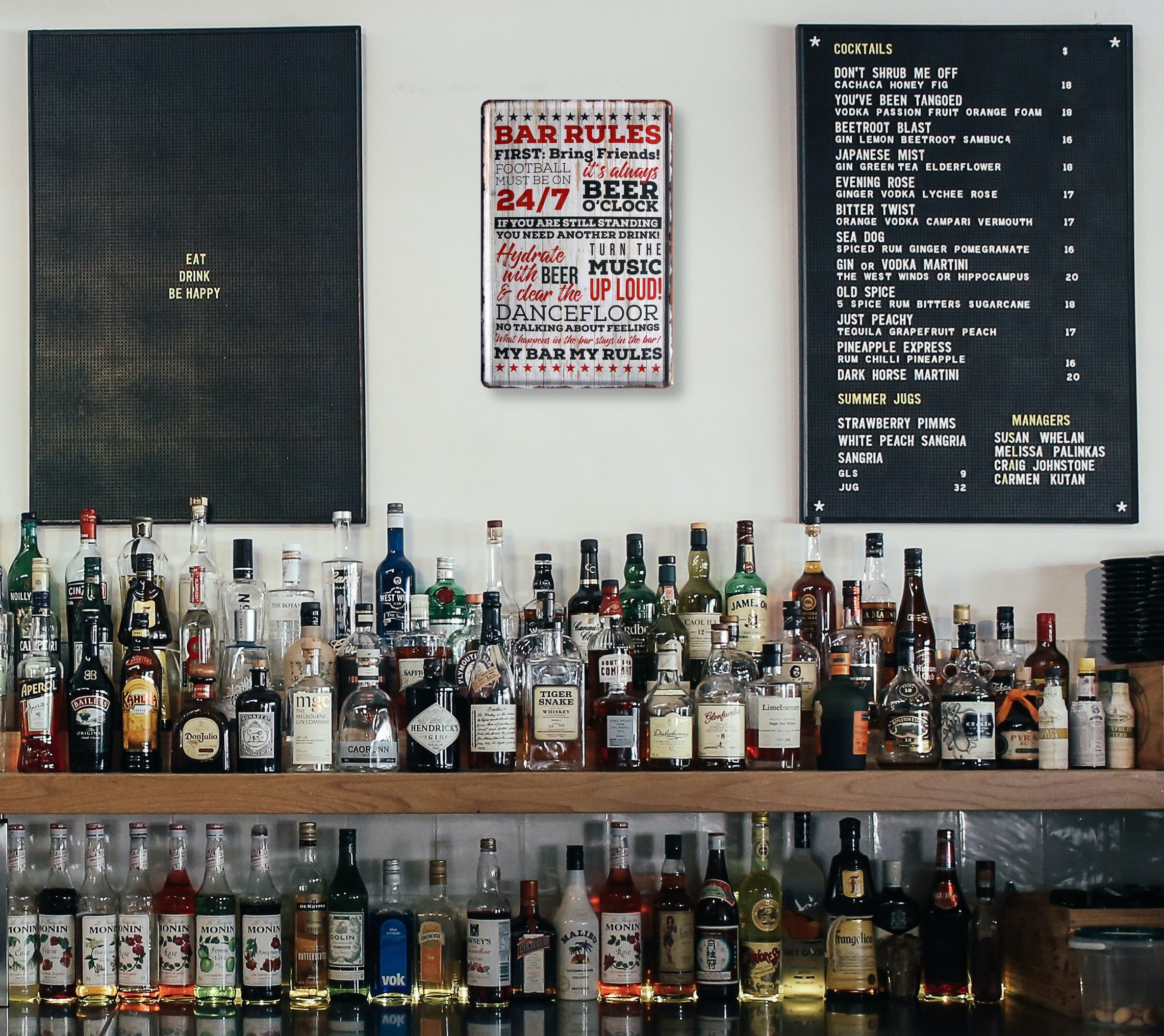 Blechschild ''Bar Rules'' 20x30cm