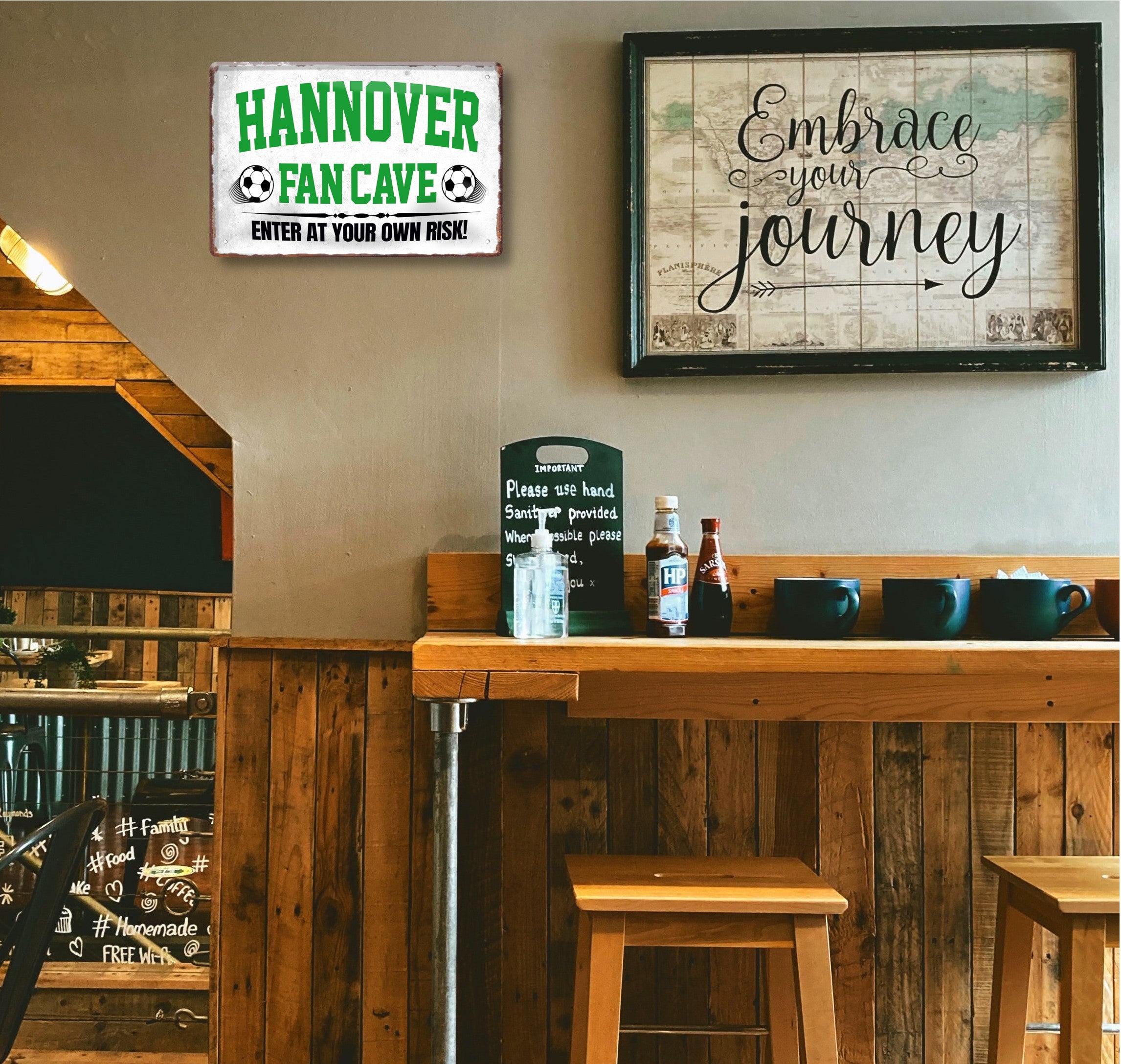 Blechschild ''Hannover Fan Cave'' 20x30cm