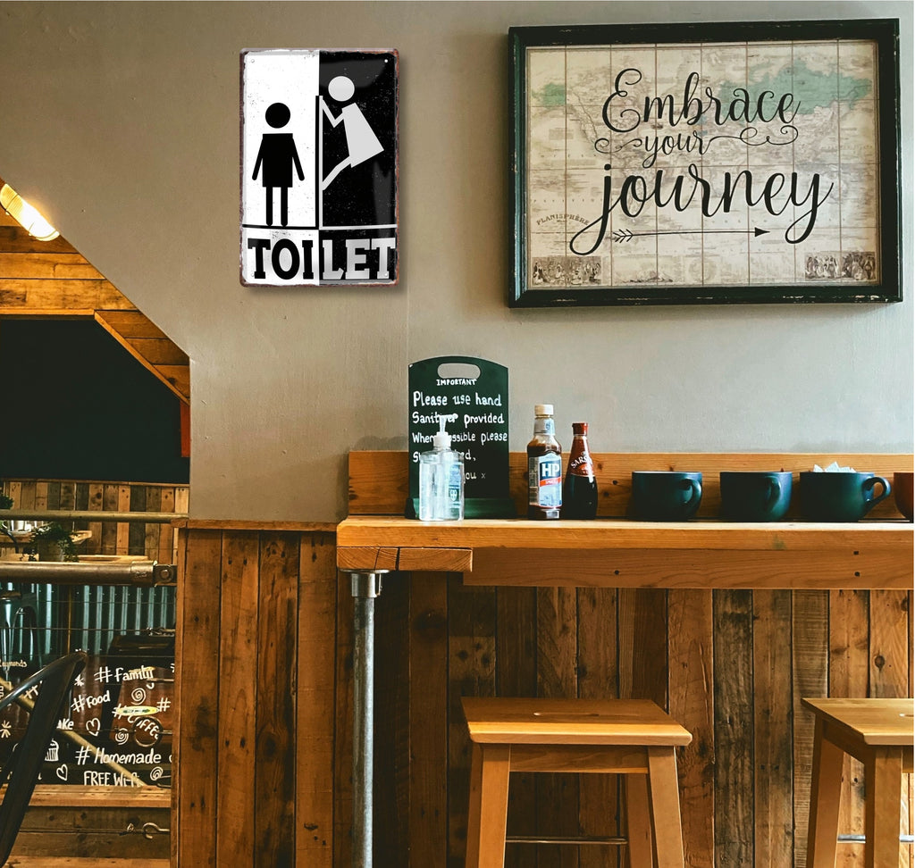 Blechschild ''Toilet (schauende Frau)'' 20x30cm