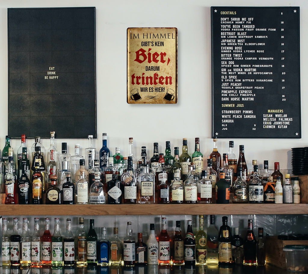 Blechschild ''Im Himmel gibts kein Bier'' 20x30cm