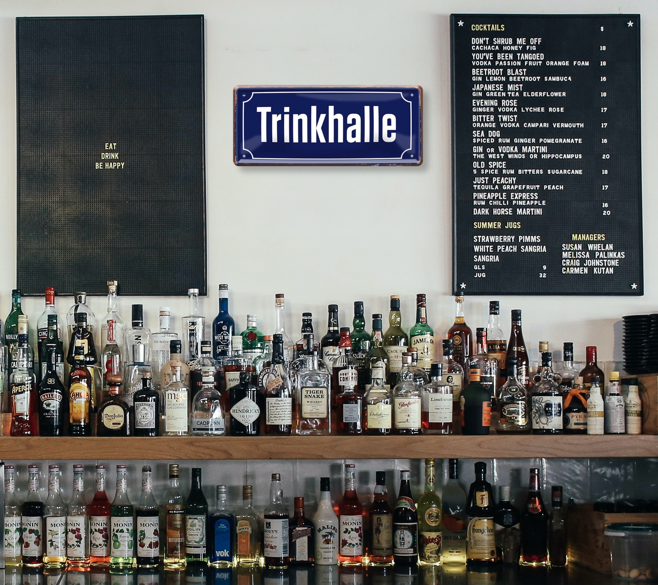 Blechschild ''Trinkhalle'' 28x12cm