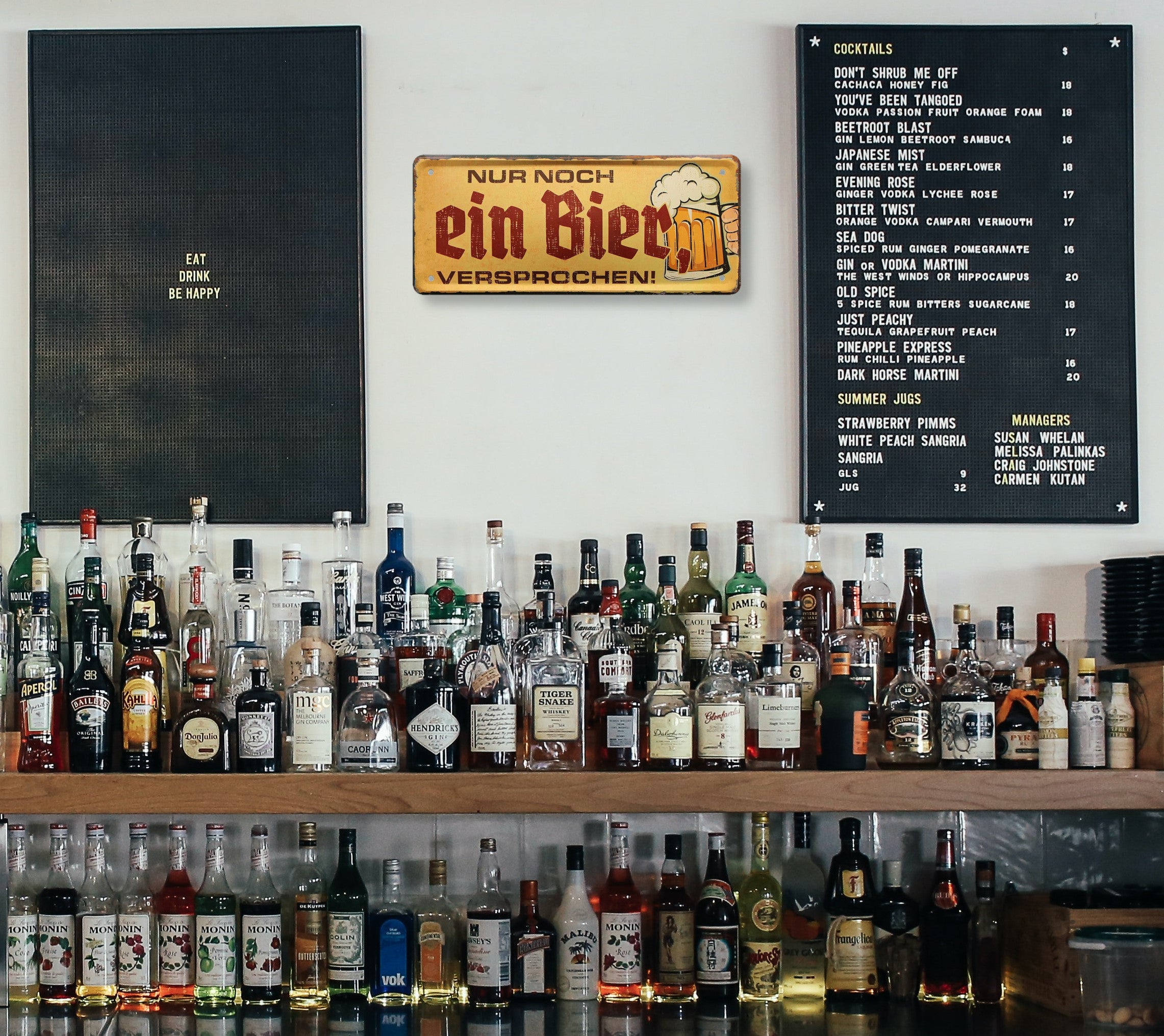 Blechschild ''Nur noch ein Bier, versprochen'' 28x12cm