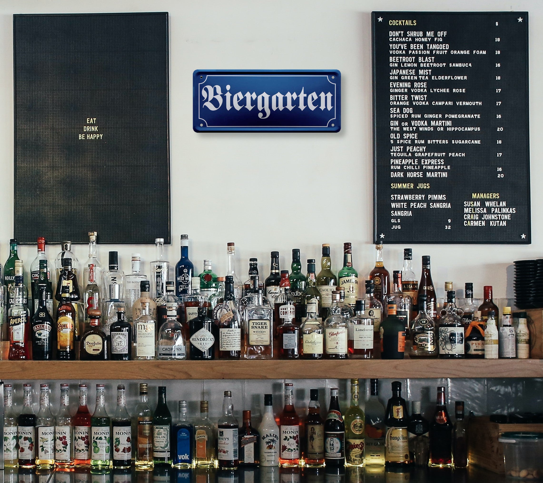 Blechschild ''Biergarten (altdeutsche schrift)'' 28x12cm