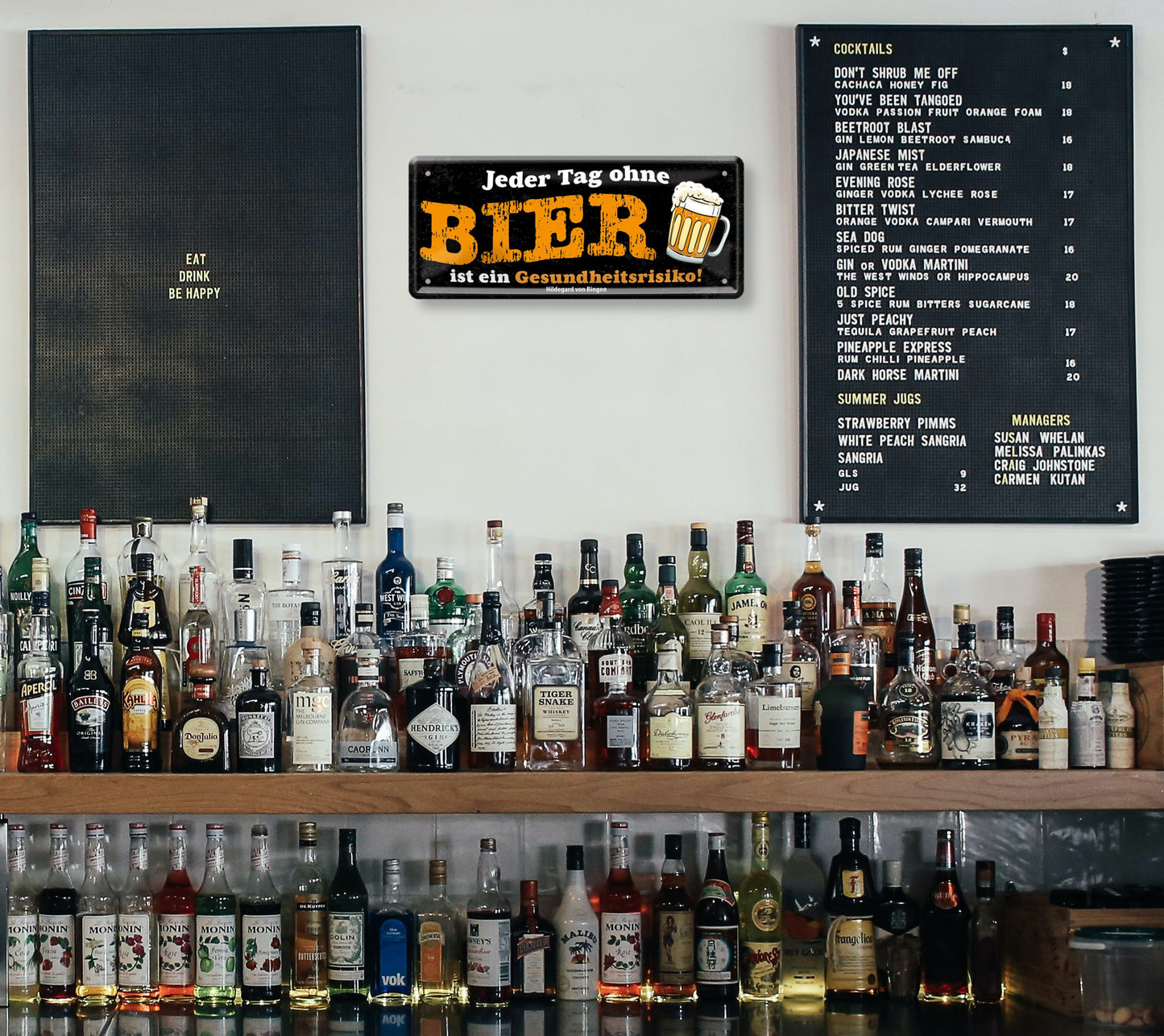 Blechschild ''Jeder Tag ohne Bier ist ein Gesundheitsrisiko'' 28x12cm