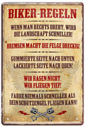 4252024220209 Schilderstore24 Schilderstore24 Blechschilder sind perfekt als Geschenk zu Weihnachten, Geburtstage, Feiern, Partys, Grillabende, Namenstag, Feiertag, Mädelsabend, Hochzeit. Jederzeit stilvoll im Wohnzimmer, Partykeller, Garage, Praxis, Büro, Café, Hauseingang Mechaniker Auto Motorrad Werkstatt auto werkstatt tüfteln schrauber	 ''Biker Regeln''		20x30cm