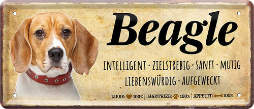 4252024224078 Schilderstore24 Schilderstore24 Blechschilder sind perfekt als Geschenk zu Weihnachten, Geburtstage, Feiern, Partys, Grillabende, Namenstag, Feiertag, Mädelsabend, Hochzeit. Jederzeit stilvoll im Wohnzimmer, Partykeller, Garage, Praxis, Büro, Café, Hauseingang Haustier Tier Freund knuddelig Zuhause Katze Hund Hamster Meerschwein haustier	 ''Beagle''		28x12cm