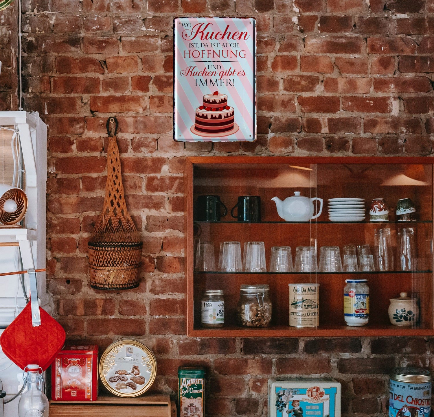 Blechschild ''Wo Kuchen ist.. Kuchen gibt es immer'' 20x30cm