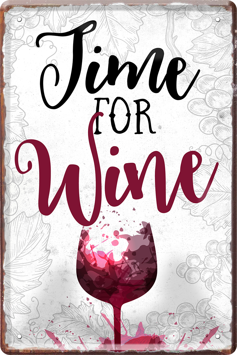 4252024213560	Schilderstore24 	 ''Time for Wine''Schilderstore24 Blechschilder sind perfekt als Geschenk zu Weihnachten, Geburtstage, Feiern, Partys, Grillabende, Namenstag, Feiertag, Mädelsabend, Hochzeit. Jederzeit stilvoll im Wohnzimmer, Partykeller, Garage, Praxis, Büro, Café, Hauseingang Alkohol Cocktail Bier Sekt Getränk Bier Alkohol schnaps promille tequila   