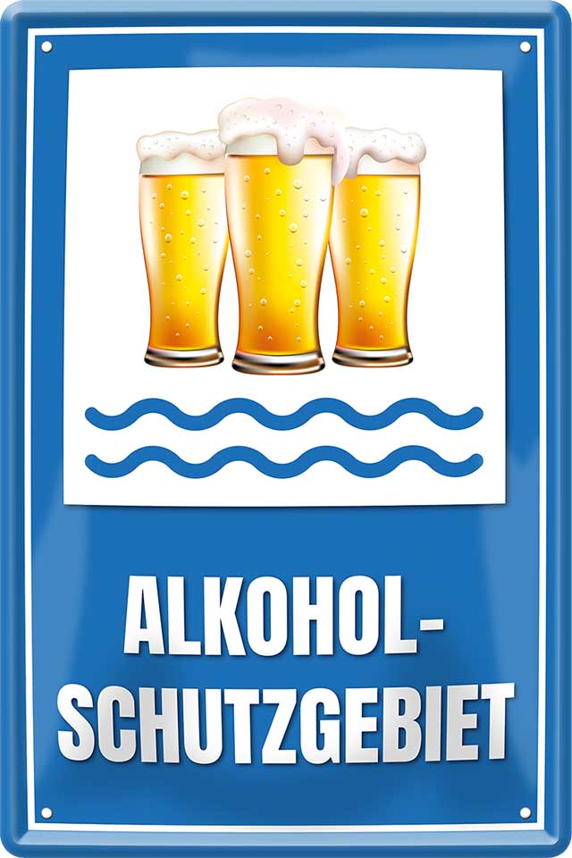 4252024213003	Schilderstore24 Bier Alkohol schnaps promille tequila	"Alkoholischen Getränken" ''Alkoholschutzgebiet (blauer Hintergrund)''		20x30cm	Geschenk Lustige Sprüche Feier Vintage Retro Geburtstag Deko Party Überraschung Fan	Alkohol Cocktail Bier Sekt Getränk