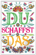 4252024219449 Schilderstore24 	Schilderstore24 Blechschilder sind perfekt als Geschenk zu Weihnachten, Geburtstage, Feiern, Partys, Grillabende, Namenstag, Feiertag, Mädelsabend, Hochzeit. Jederzeit stilvoll im Wohnzimmer, Partykeller, Garage, Praxis, Büro, Café, Hauseingang Sarkasmus Ironie Funny Schwarzer Humor faul dumm fun rente lästern teufel ''Du schaffst das (weißer, bunter Hintergrund)''		20x30cm
